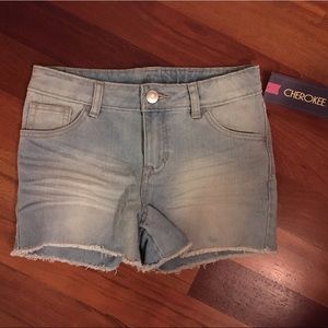 Girls Cherokee Denim Shorts L (10/12) NWT